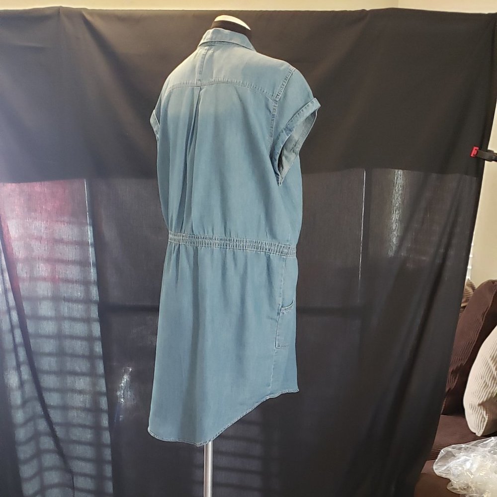 Sonoma - Light Blue Denim Button Cap Sleeve Dress
